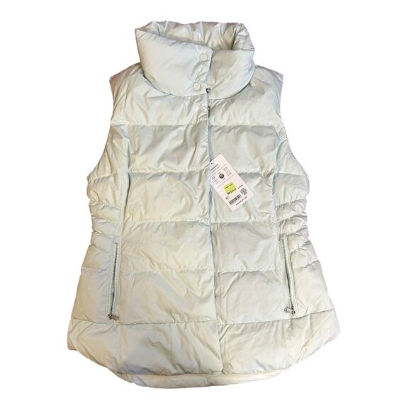 NWT ATHLETA Glacier Green Downtown Full Zip Insulated Puffer Vest Women's Medium - Picture 3 of 12